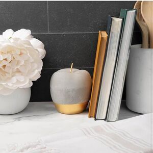 Decorative hand painted Concrete Gold Apple, Modern, Home Decoration,